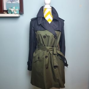 Coach colorblock military multi trench Nwot med